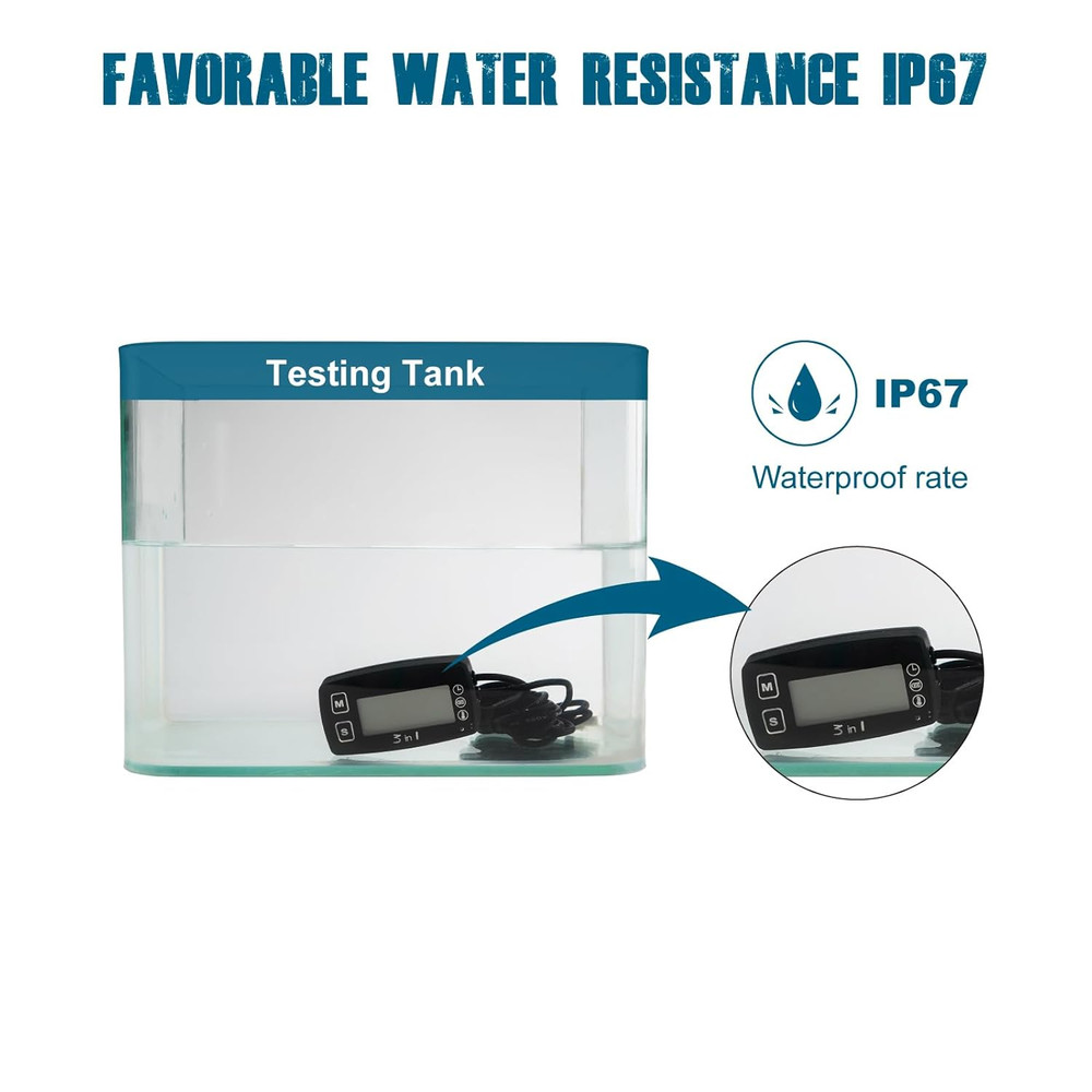 Runleader Digital Engine Temperature Gauge Volt Meter,Programmable Alert Reminde