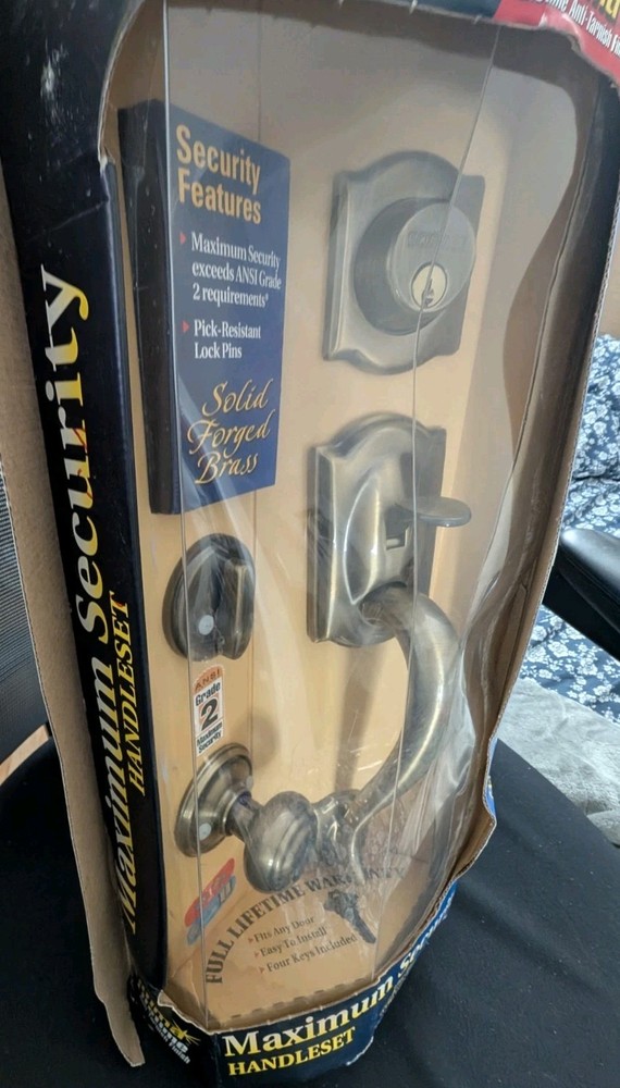 Schlage Solid Brass Handleset Dead Bolt Maximum Security Ultima Finish Grade 2