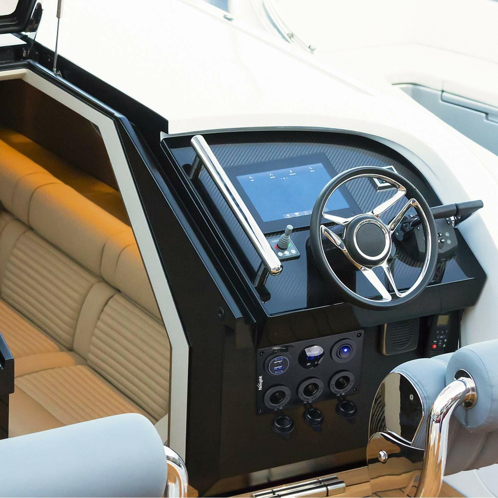 Nilight Cigarette Socket Panel Lighter Adapter w/ Dual USB Charger LED Voltmeter