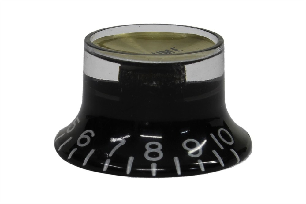 Bell Hat Knobs Black Gold Reflector for Gibson USA 4pk