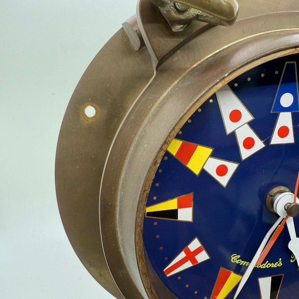 Vintage Brass Nautical Wall Clock - Missing Glass