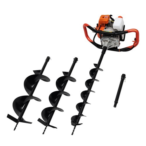 2-Stroke 52CC Earth Auger Digging Machine Gas Powered Post Hole Digger w/ 3 Bits