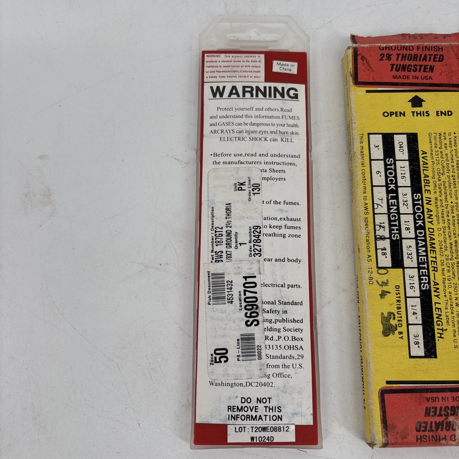 Best Welds Lot of 30 Tungsten Electrodes Ground Annealed Pure EWP