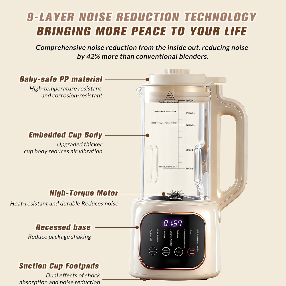 54oz Nut Milk Maker Machine, 10in1 Automatic Plant Based Milk Maker 6H Keep Warm