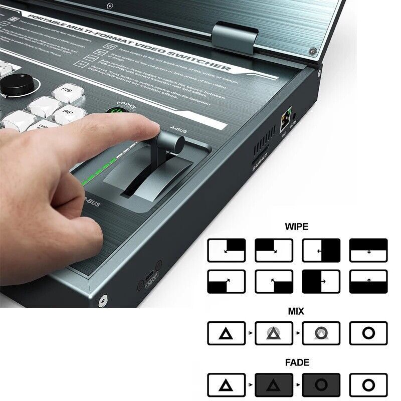 AVMATRIX PVS0615U Portable 6-Channel Multi-Format Streaming Switcher USB Capture