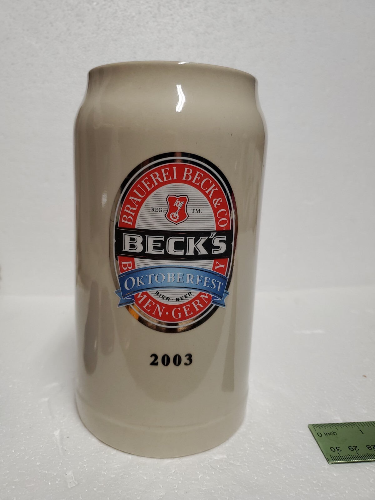 BECK'S OKTOBERFEST Octoberfest Beer Stein Mug 1L Germany 2003 EXCELLENT