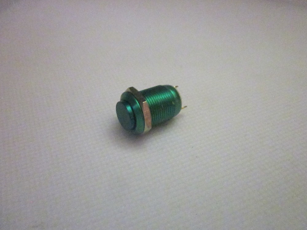 Guitar Kill Switch/Cutoff 12mm Green Momentary High Head Push Button Full Kit