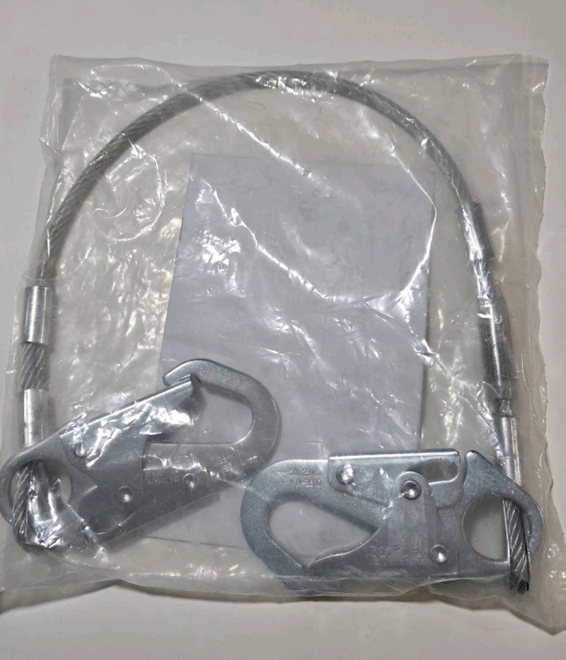 FallTech 3' Cable Restraint Lanyard Fall Protection 830736 Galvanized Steel