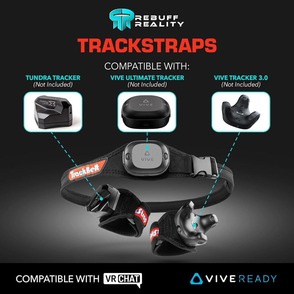 Trackstraps for Vive Tracker - Adjustable VR Full Body Tracking Straps, VR Chat
