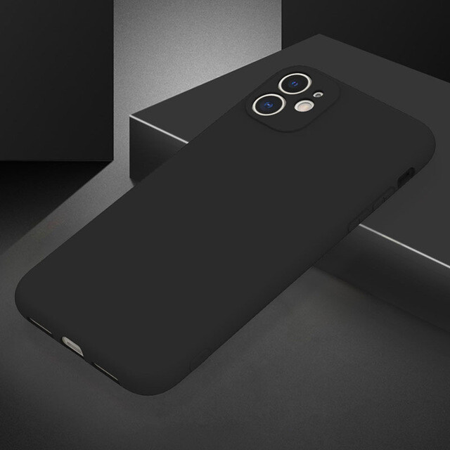 iPhone 11 Liquid Silicon Black Case, Shockproof Full Protective Case