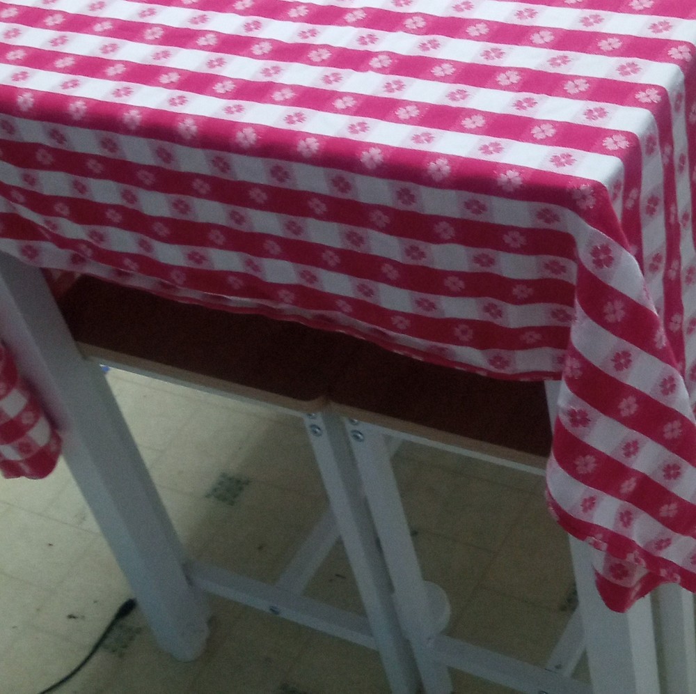 Pink White Check Plaid Rectangular Cloth Tablecloth Classic Style
