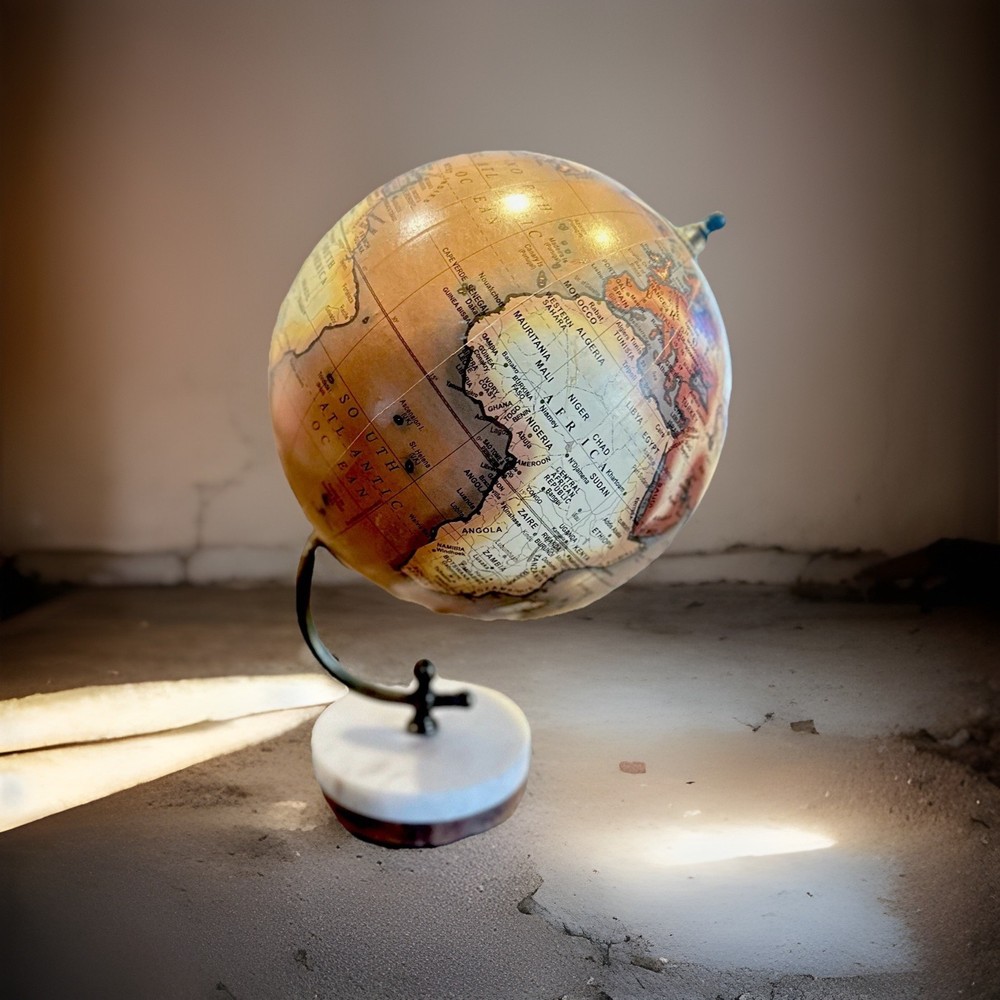 Small Brown Desktop World Globe Marble Base