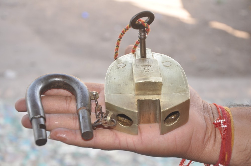 Vintage Solid Heavy 6 Lever TEJ Brand Handcrafted Solid Heavy Padlock