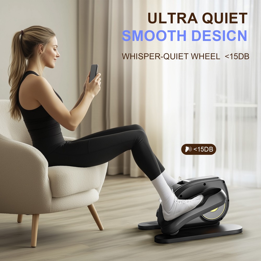 Elliptical Machine Adjustable Speed Portable Under-Desk Mini Pedal Exerciser