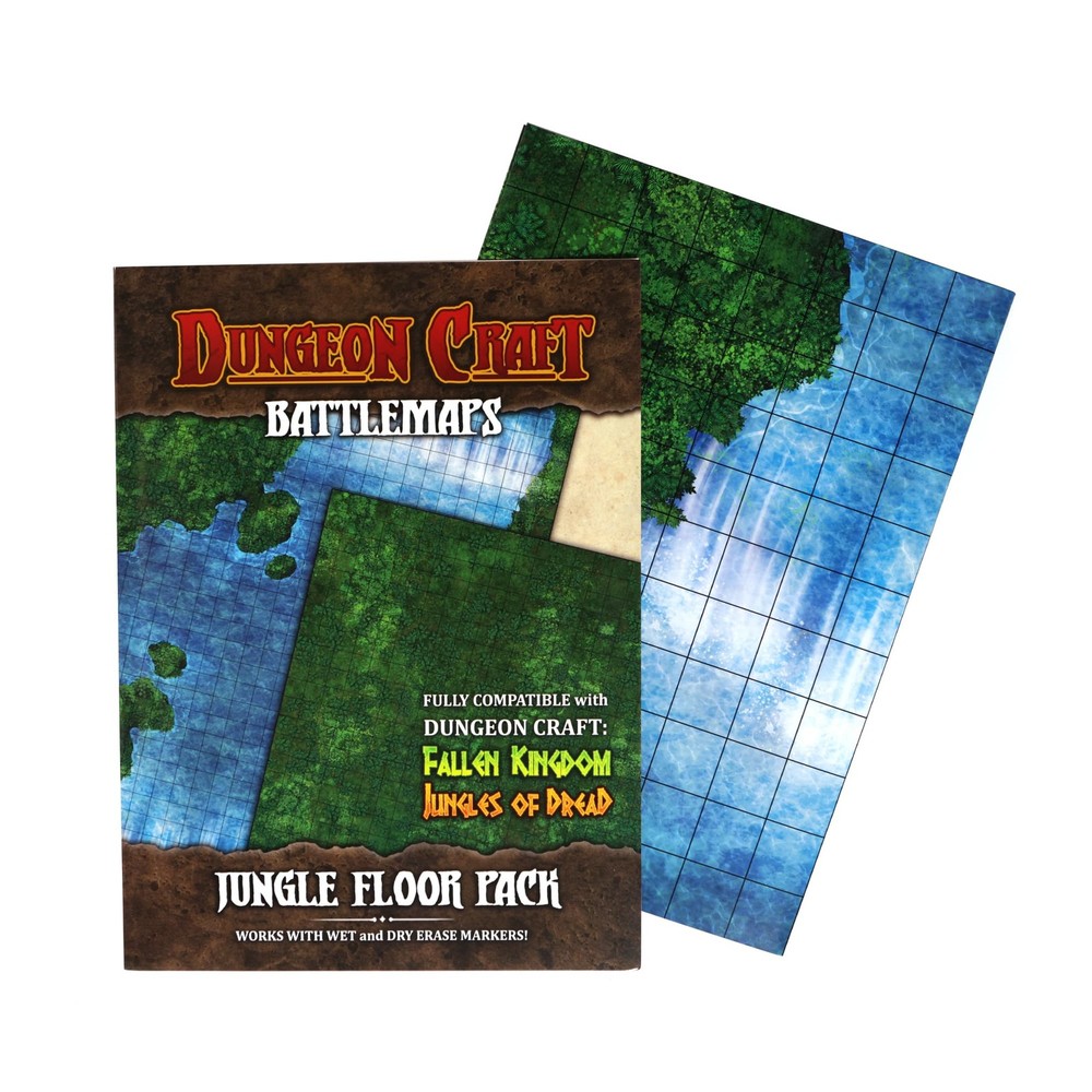 Jungle Battle Map for DND & TTRPG – Double-Sided 33x24 Mat – Tabletop Grid