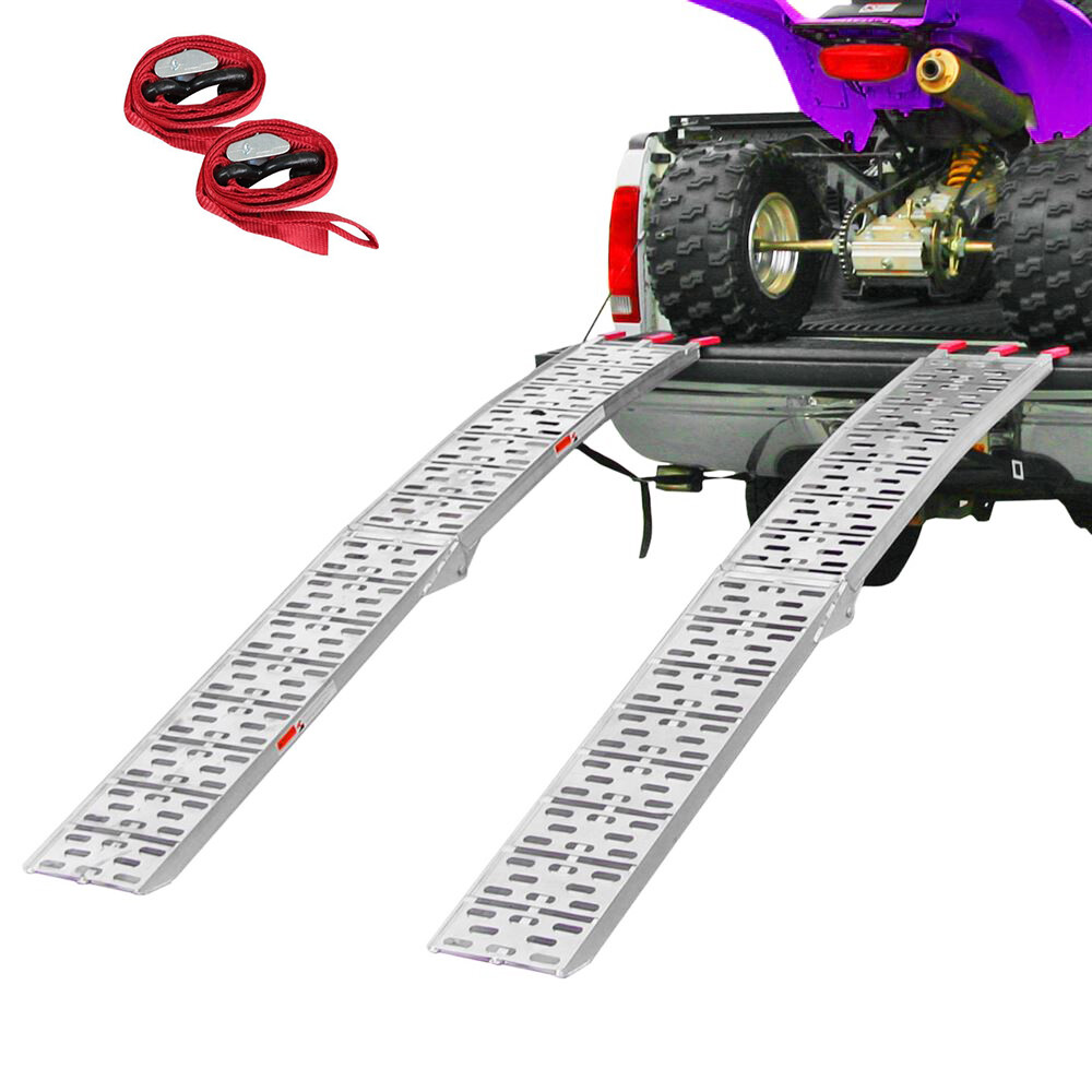 7.5' Set of 2 Truck ATV Folding Aluminum Loading Ramps, 1500 lbs Capacity