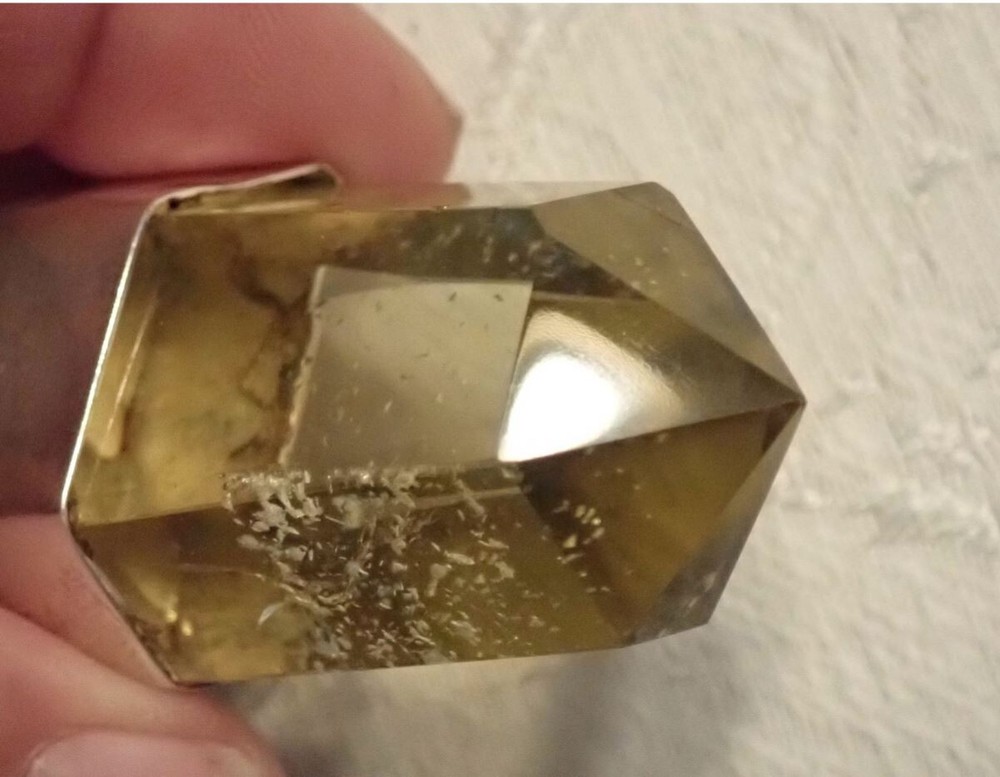 lemon Crystal Point Pendant in sterling