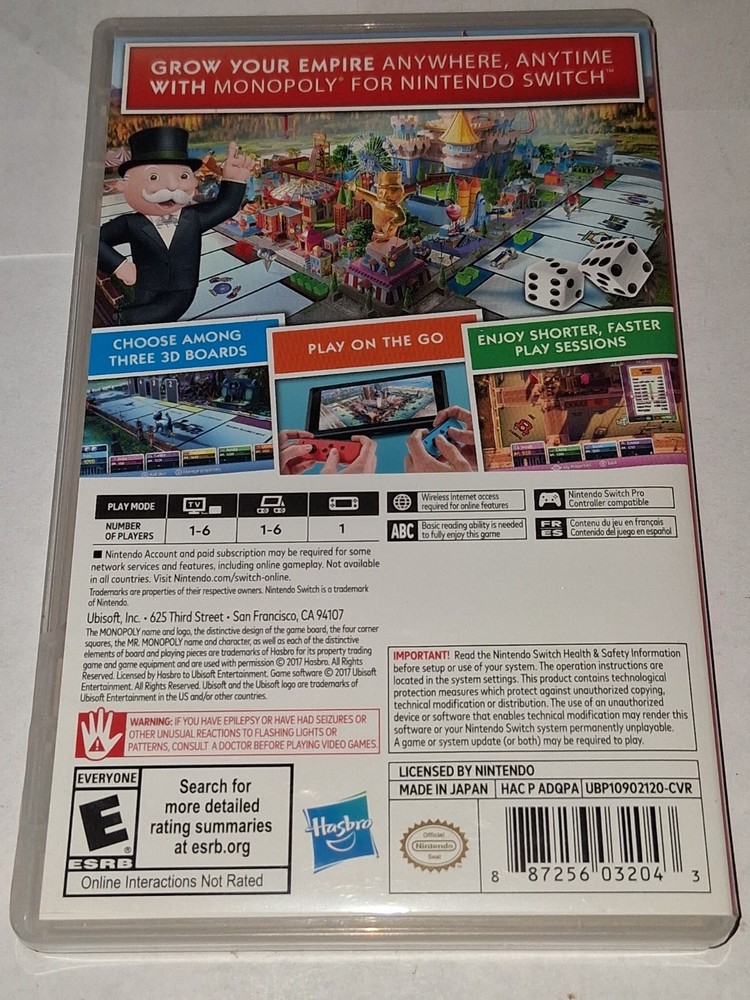 Monopoly for Nintendo Switch - Case Only, No Game Included