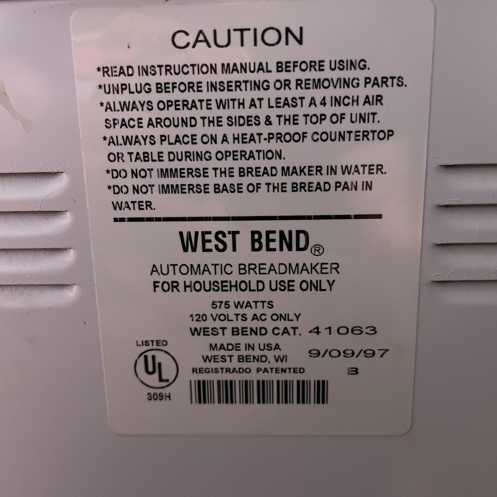West Bend Bread & Dough Maker Replacement Bottom Plate Screws For Model #41063
