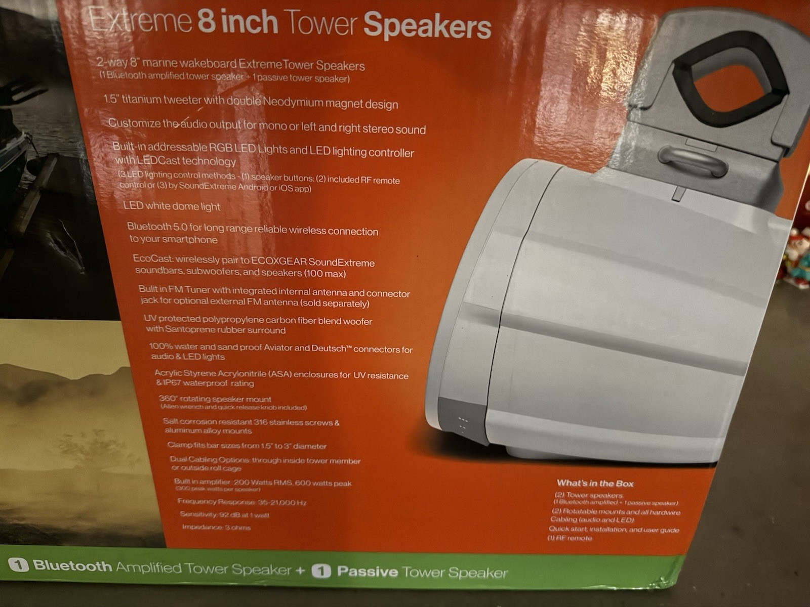 ECOXGEAR ExtremeTower Speakers ET08 - 2 Passive Extreme 8 inch Tower Speakers