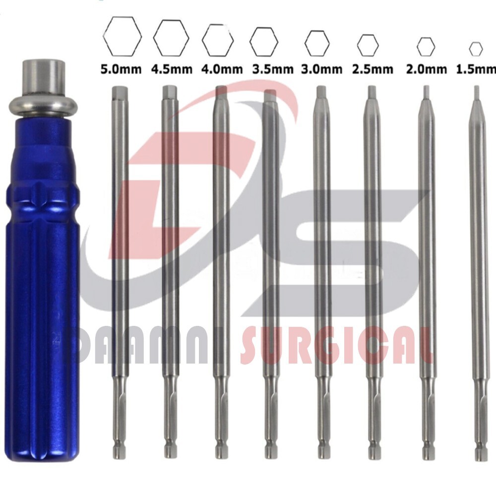 Orthopedic Bone Screwdriver Quick Coupling Handle Full Set Veterinary Instrument