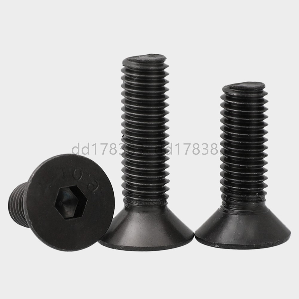 Black 10.9 Steel Hex Socket Bolts Countersunk Flat Head Screws Left Hand Thread