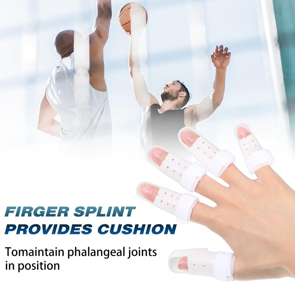 10 Pcs Finger Splints Mallet Finger Brace Joint Support Protector 5 Sizes