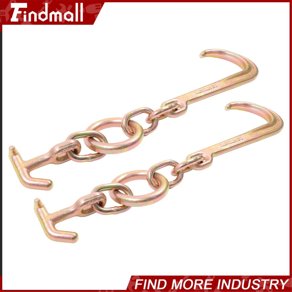 Findmall 2 Pack 15" J Hooks with TJ Hook G70 5400Lbs WLL Roll Back Clevis