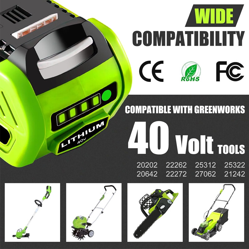 40V 8.0Ah Lithium Battery For Greenworks G-MAX 40 Volt 29472 29462 29252 20202