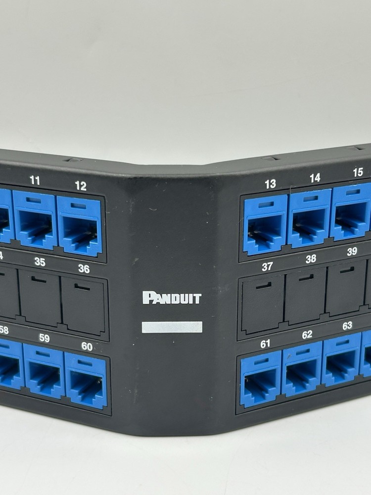 PANDUIT Mini-Com 72 Port Angled Cat 6 Patch Panel 2U CPPA72FMWBLY TX6A Modules