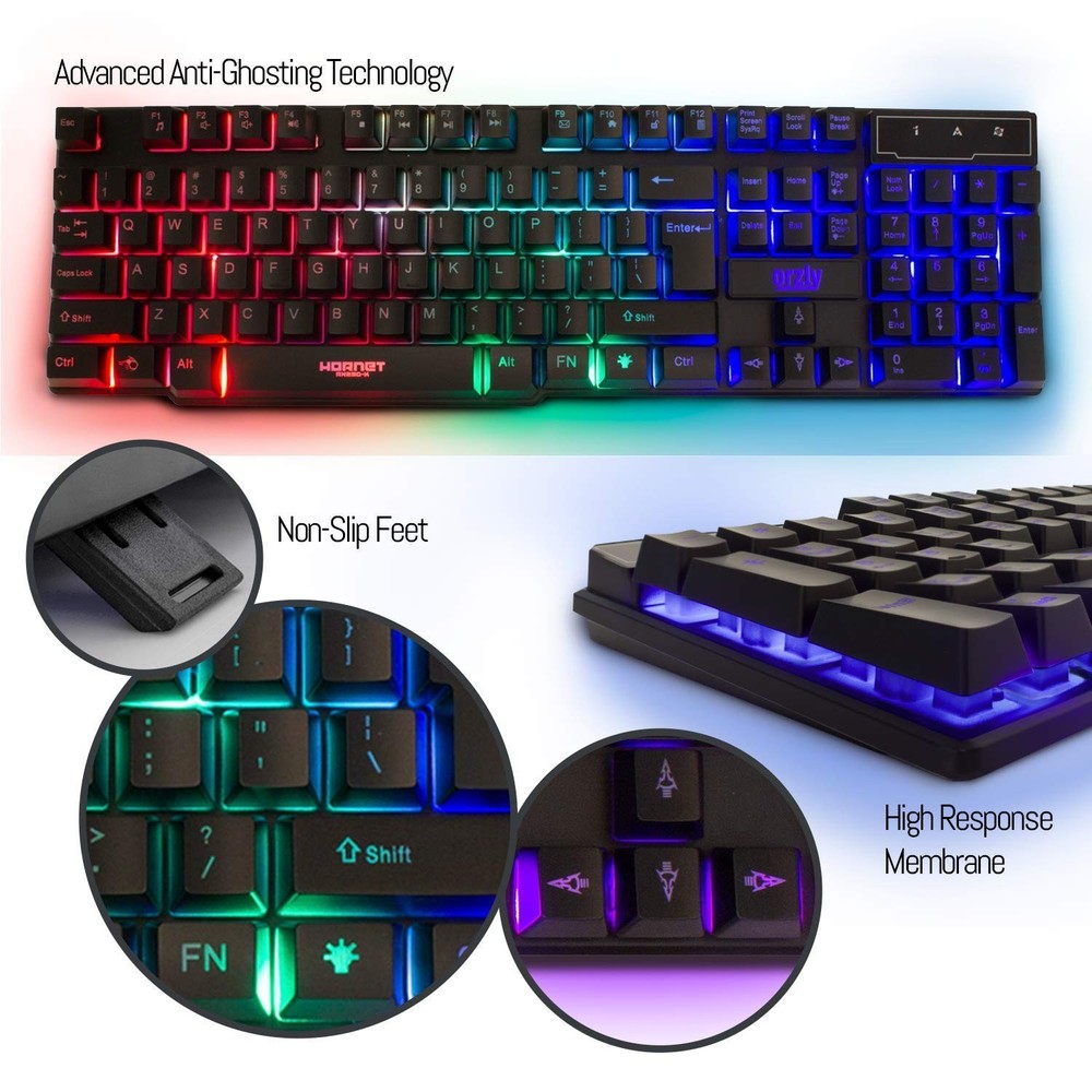 RX250 Gaming Essentials: Ergonomic Wired Keyboard, Mouse & Stereo Headset