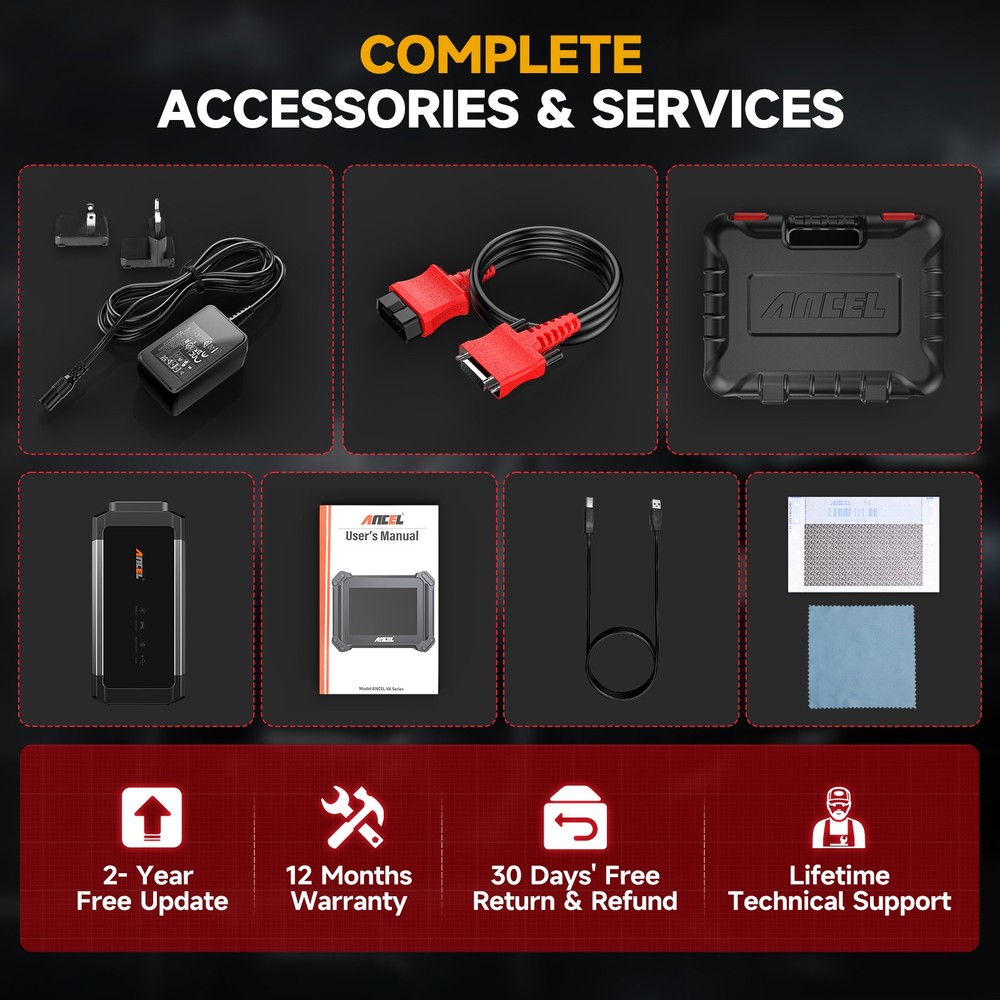 ANCEL V6 PRO Bi-directional OBD2 Scanner All System Diagnostic Key Programming