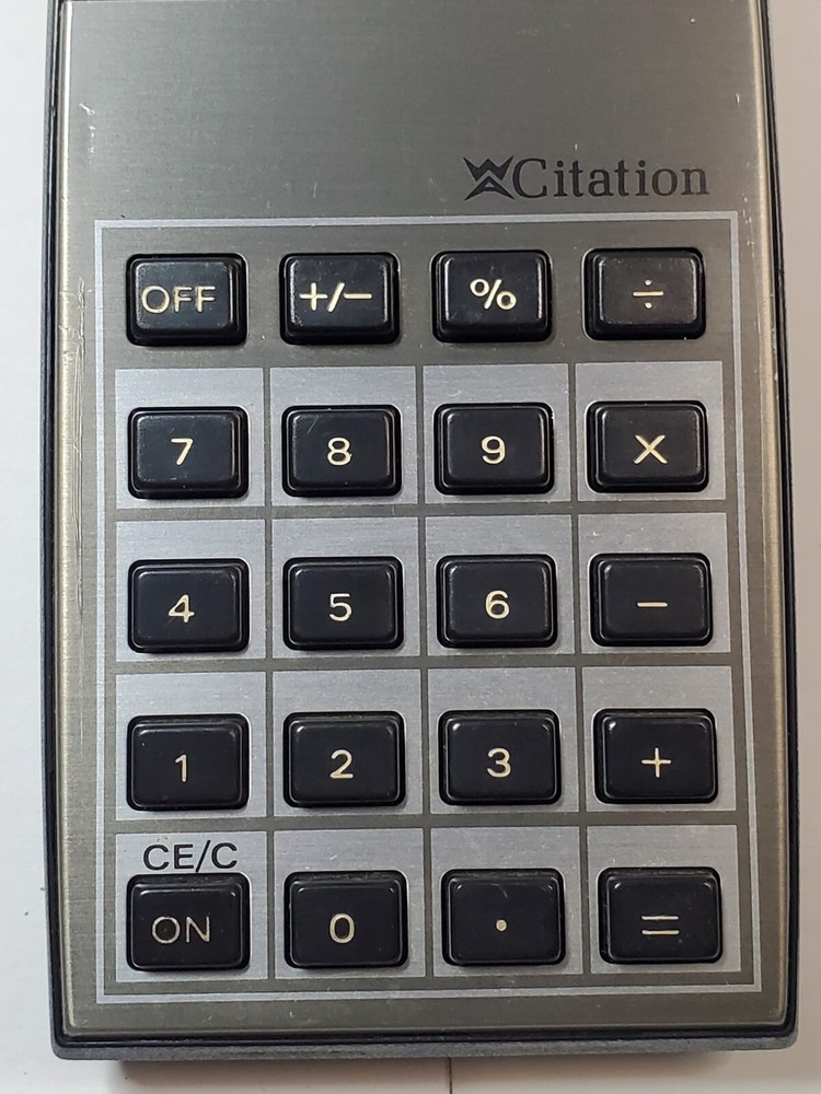 TEXAS INSTRUMENTS CITATION VINTAGE CALCULATOR WORKING - MISSING BATTERY COVER
