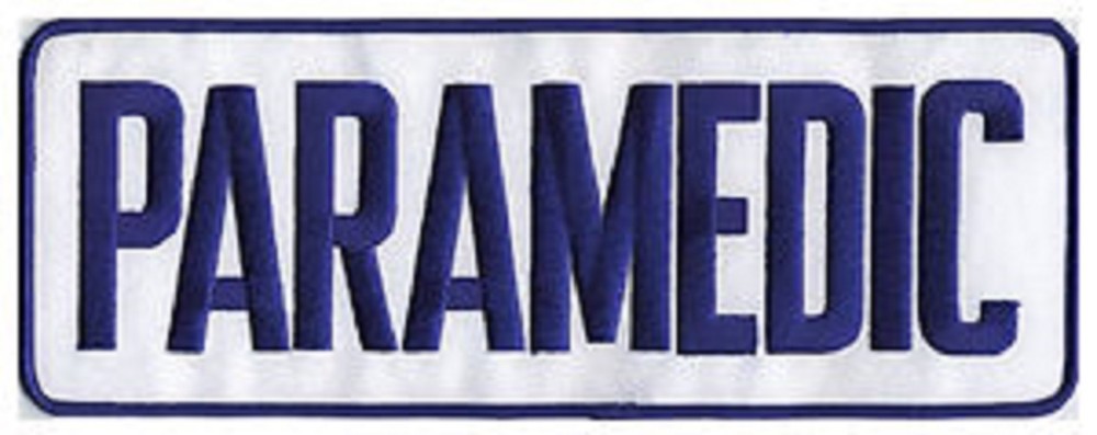 Large Paramedic Back Patch Badge Emblem 11X4 Navy/white