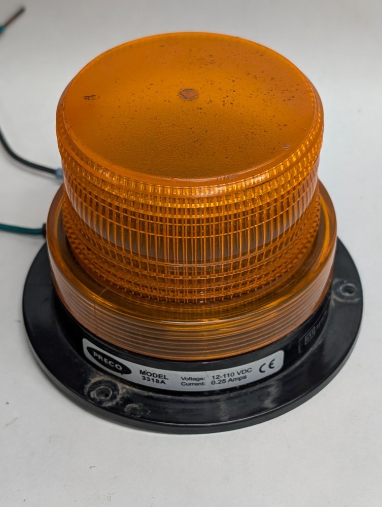 PRECO SAFETY 3318A STROBE LIGHT AMBER YELLOW BEACON