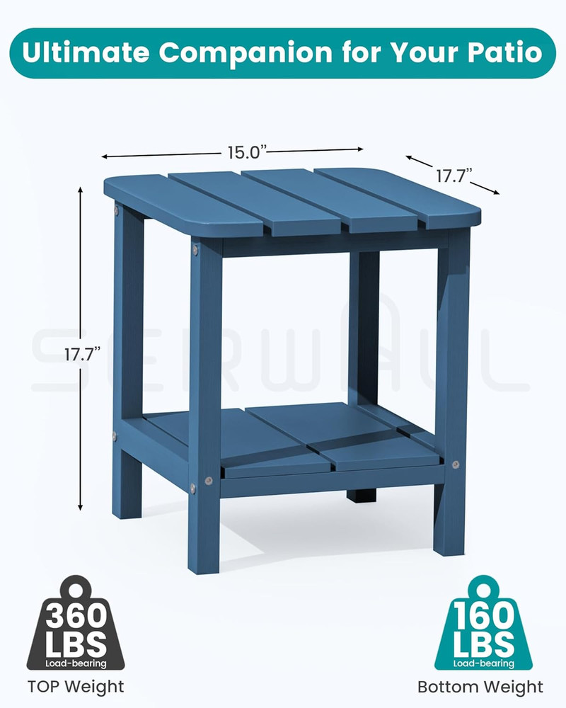 Adirondack Table Outdoor Side Table- Blue