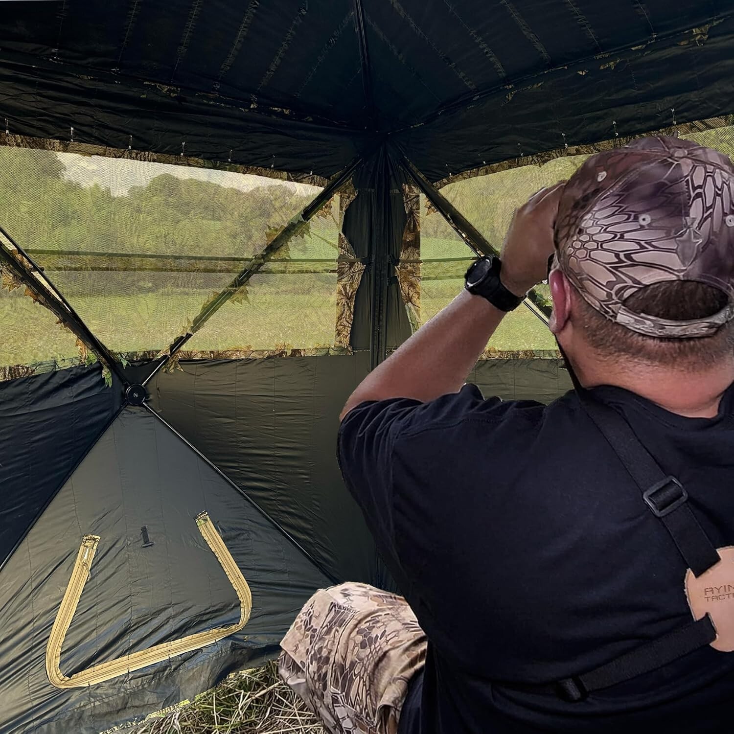 AYIN 3D Leaf Hunting Ground/Wall Blind Pop-Up Hub Blind for Turkey/Deer Hunting