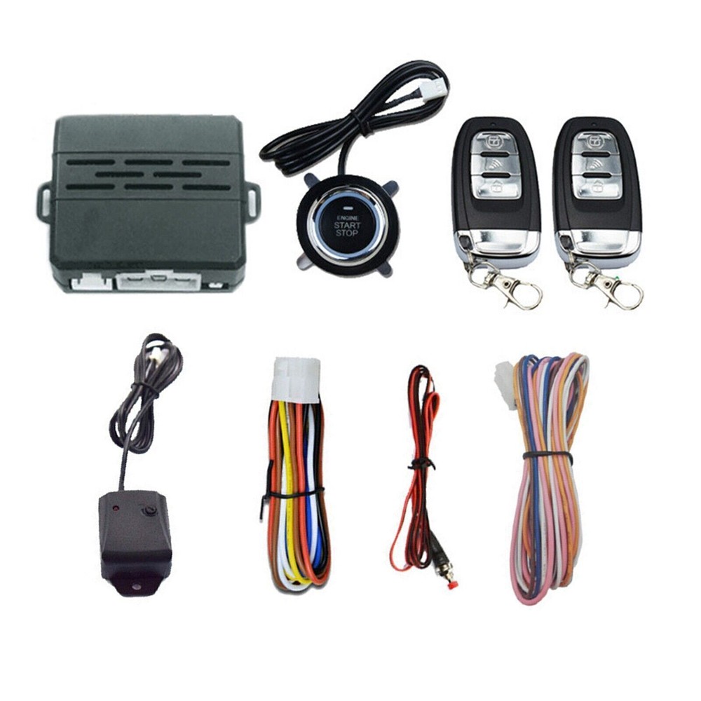 Car Keyless Entry System Engines Start Ignition Security Alarm Kit w/ 2 RemoteDa