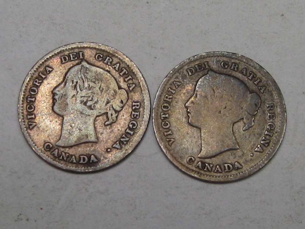2 Silver 1899 5¢ Five Cent CANADA.  #6