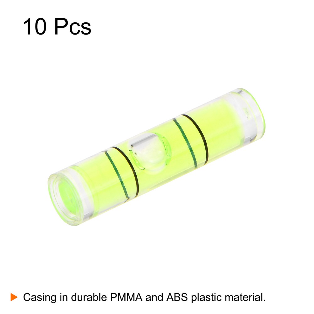 10pcs Small Cylindrical Bubble Level Vials 6x24mm Levels Measuring Tools