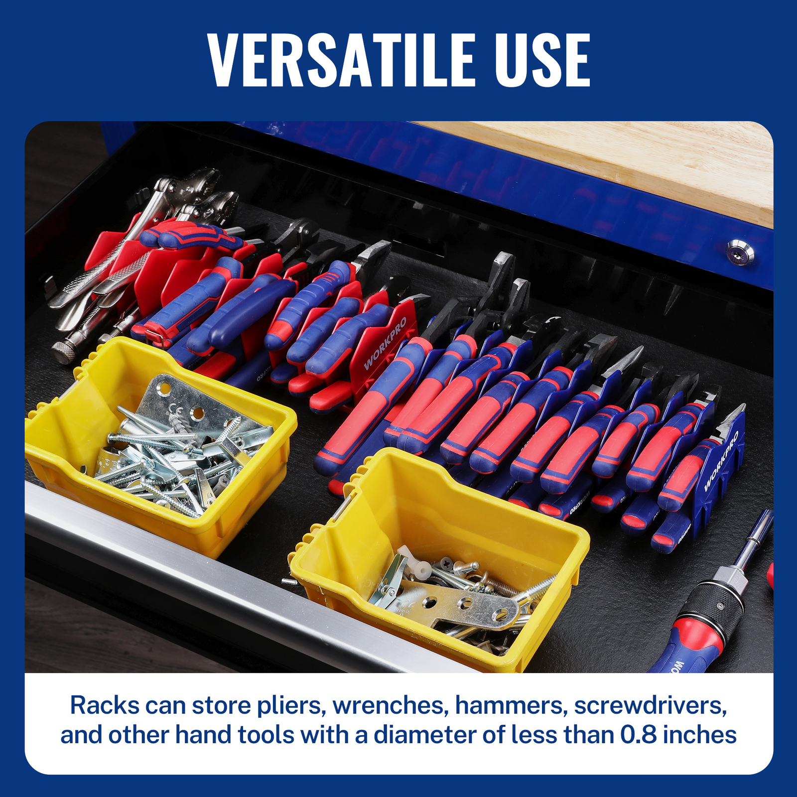 2-Pack Plier Organizer Rack 20 Slots w/Non-Slip Rubber Base Pliers Not Include