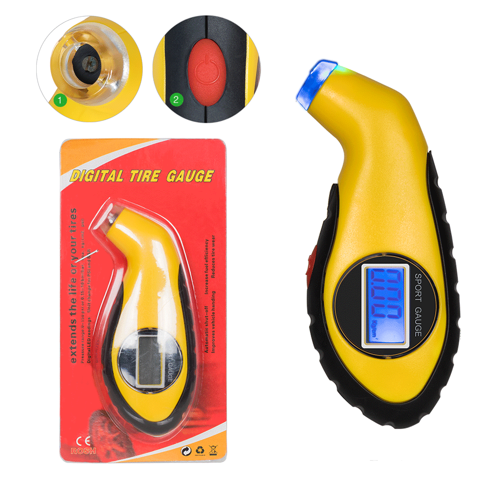 Tire Pressure Gauge Digital LCD Handy Air Gauge For Car Truck Motorcycle Bicycle