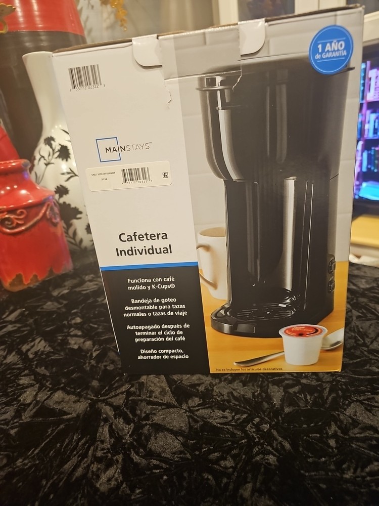 Mainstays Single Serve Coffee Maker, 1 cup Capsule or Ground Coffee