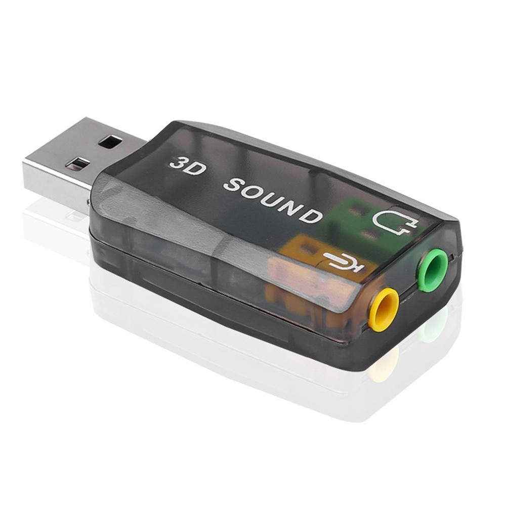 External USB Sound Card 3D Audio Headset Microphone Adapter for PC Desktop1130