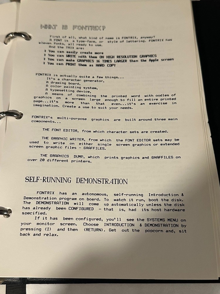 Fontrix typesetting software complete with Fontpaks Apple II plus IIe computer