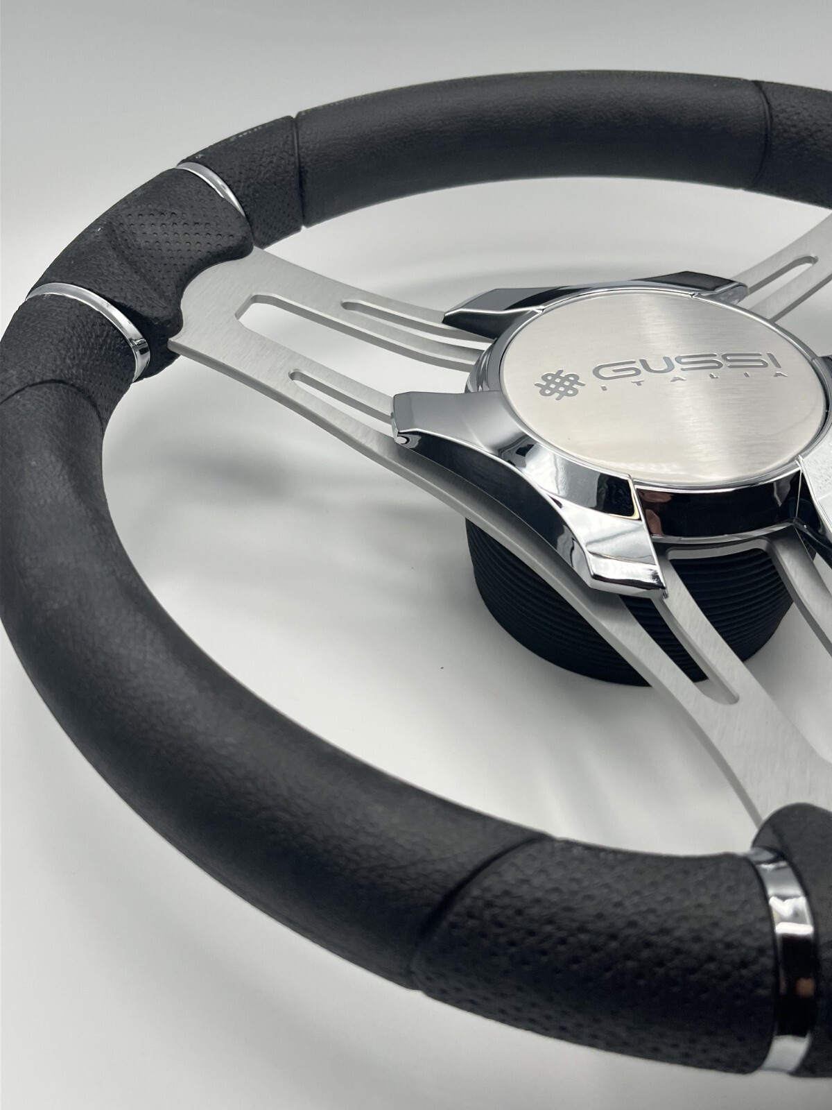 Verona Boat Steering Wheel Gray Brushed Aluminum Spokes KEYED or SPLINED HUB