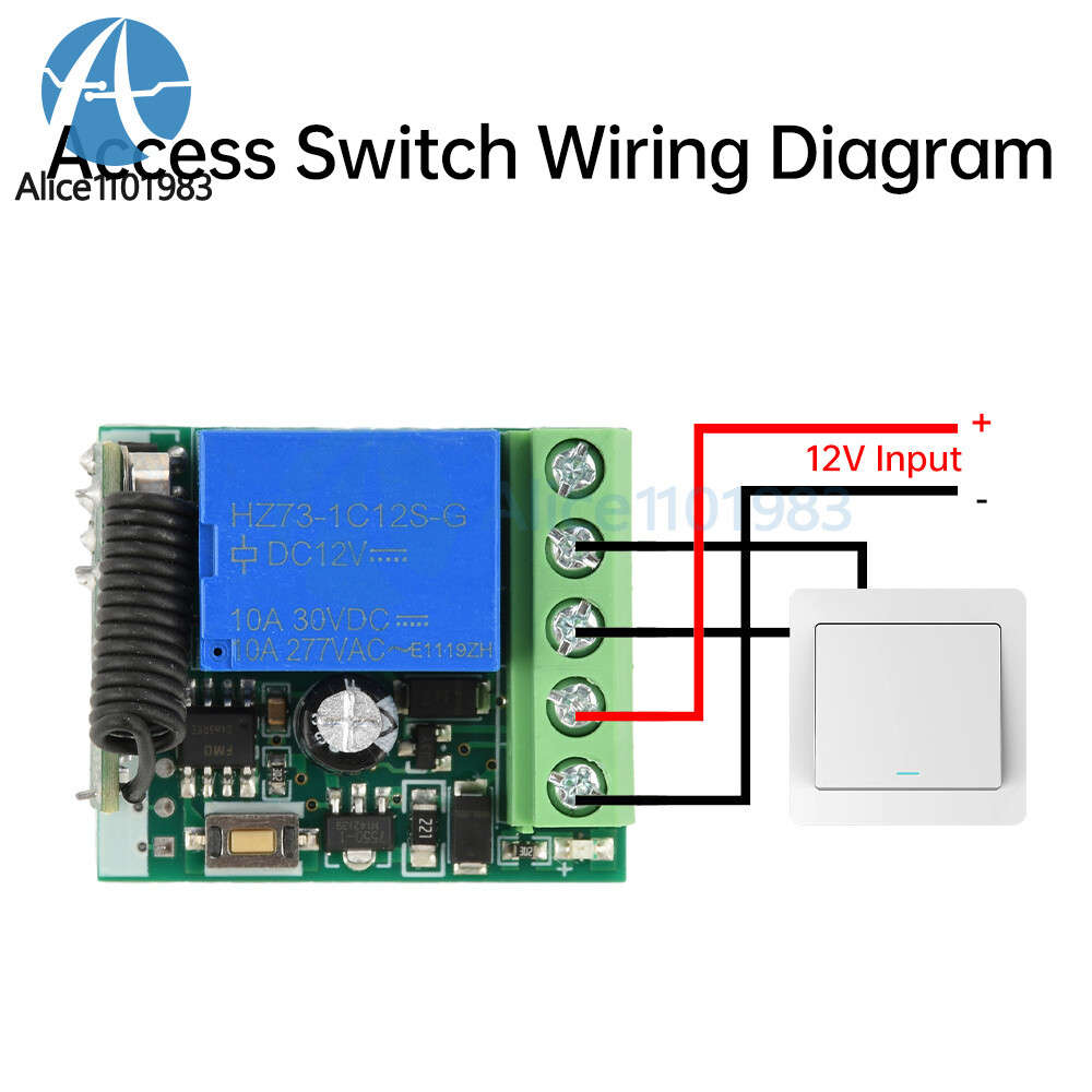 433Mhz Universal Wireless Remote Control Switch DC 12V Receiver Transmitter Set