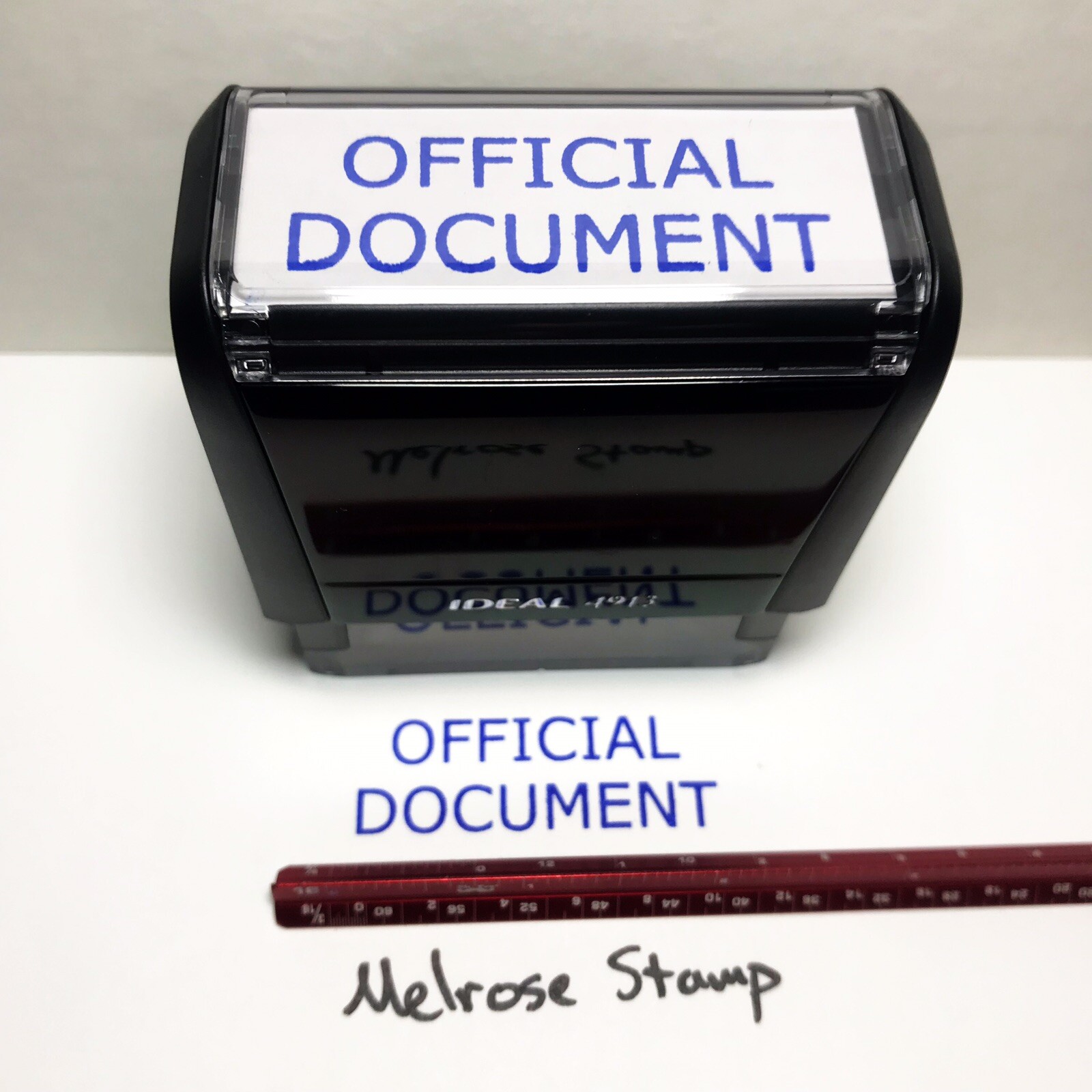 Official Document Rubber Stamp Blue Ink Ideal 4913
