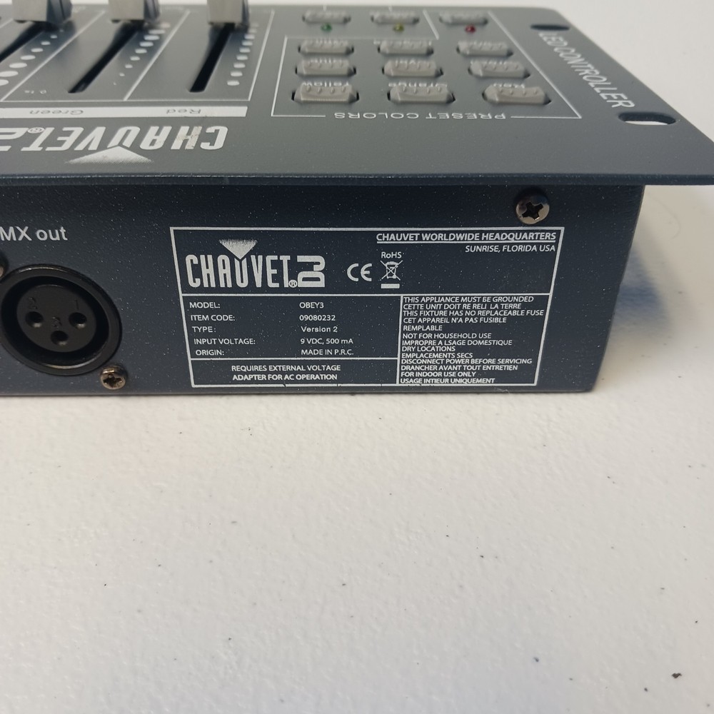 Chauvet DJ Obey 3 3-Ch DMX Lighting Controller Untested UNIT ONLY