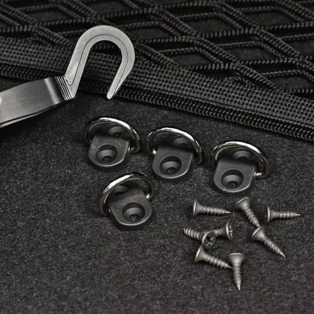 4PCS Car Trunk Cargo Net Hook Tie Down Ring Boot Floor Clip Screw Kit UK